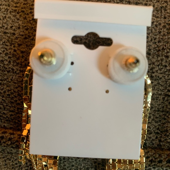 Rhinestone Fringe Earrings in Gold - Picture 3 of 3